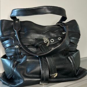B Makowsky black leather bag